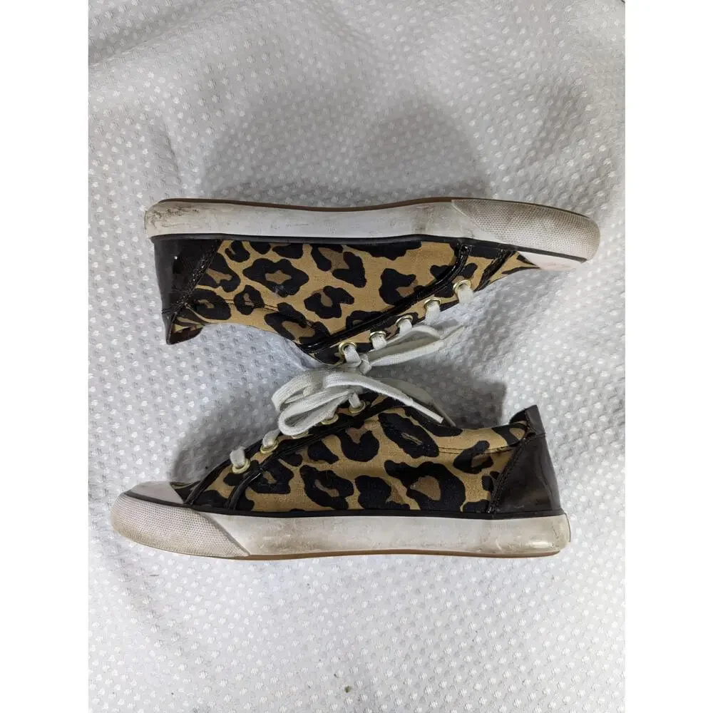 Coach Leopard Print Canvas Sneakers with White Laces